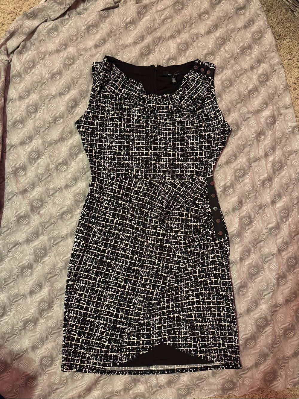 White House Black Market “Pied Grid” Midi Dress